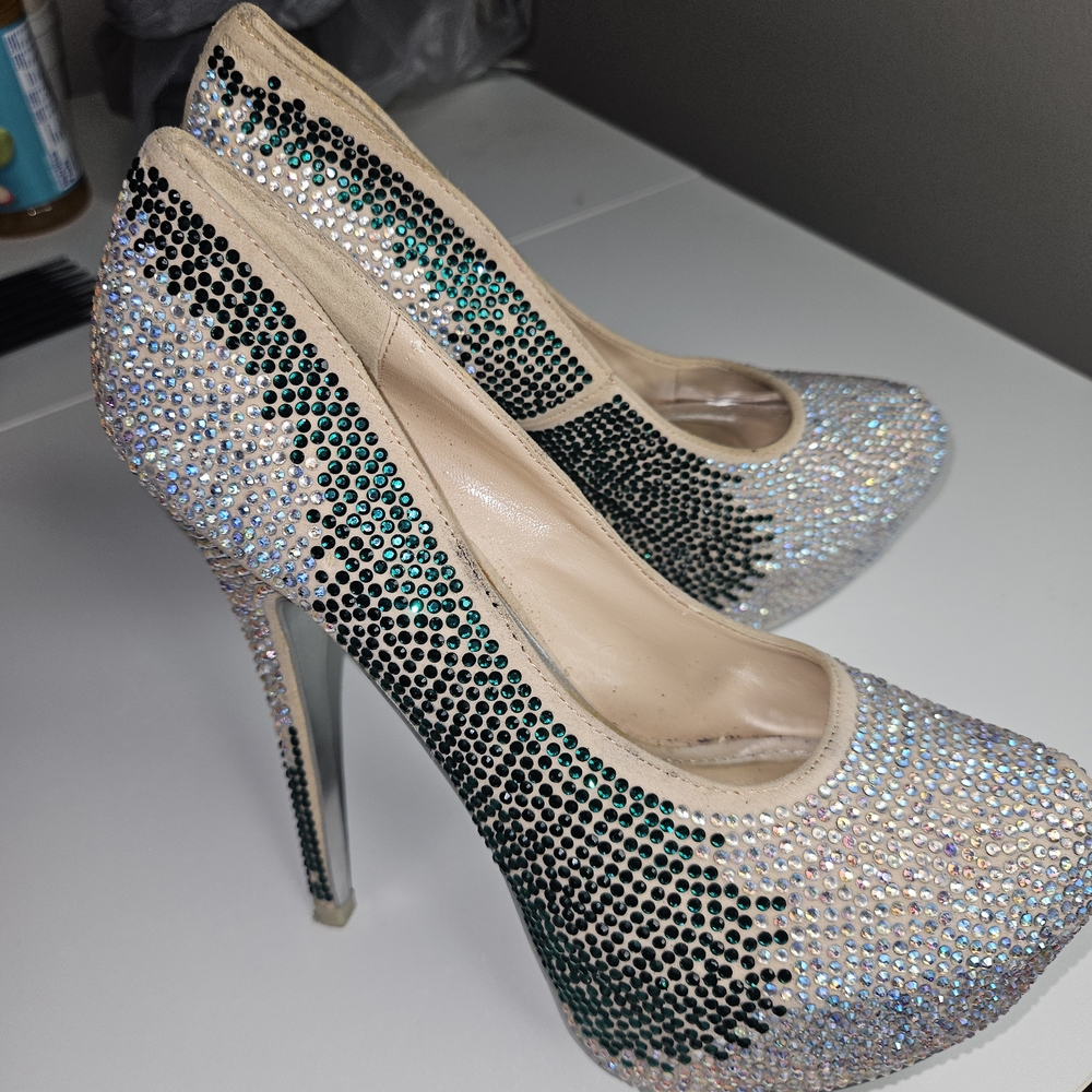 Elegant Crystal-Embellished Stiletto Heels
